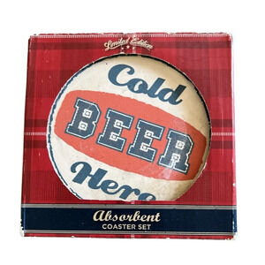 Beer ceramic coaster set stocking stuffer